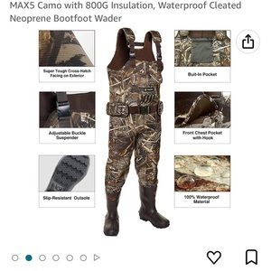 COPY - TIDEWE Chest Waders NEW Sz 7 camo